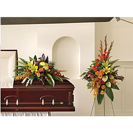 Island Memories Casket Spray Sympathy Arrangement - Teleflora