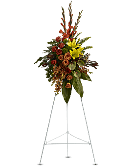 Arrangement floral de condoléances gerbe Hommage tropical