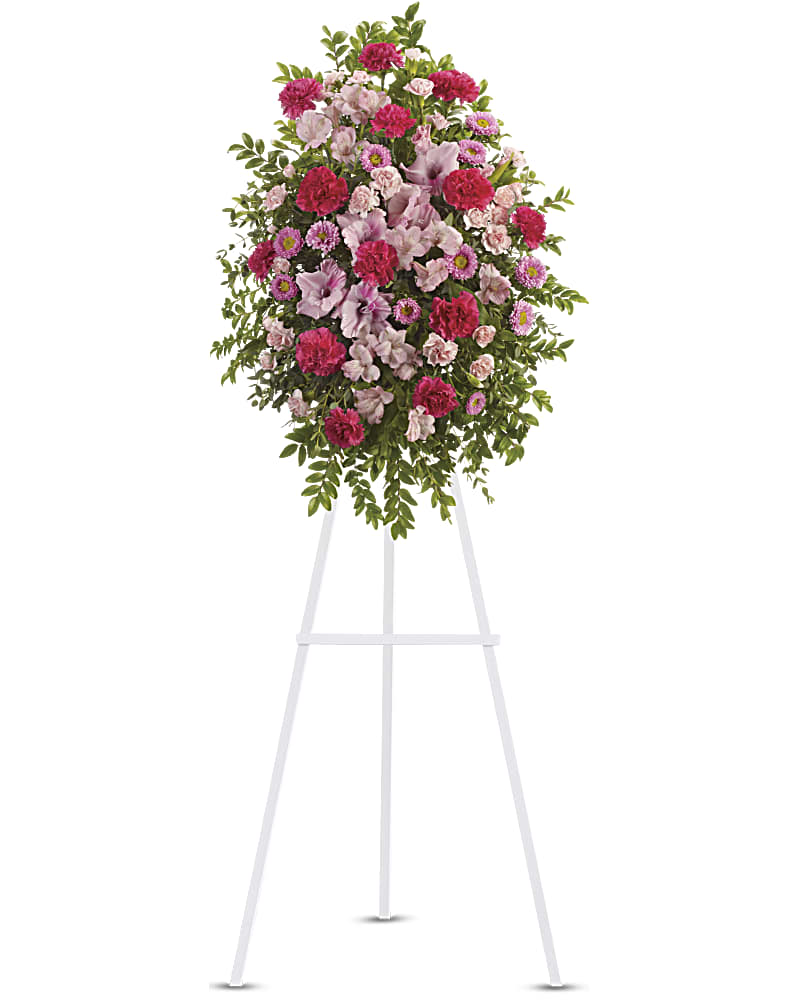 Pink Tribute Spray Sympathy Arrangement Teleflora