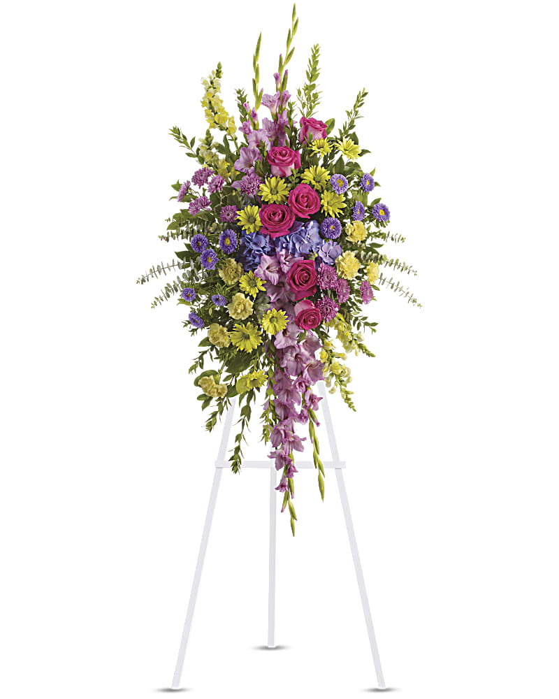 Bright And Beautiful Spray Sympathy Arrangement Teleflora