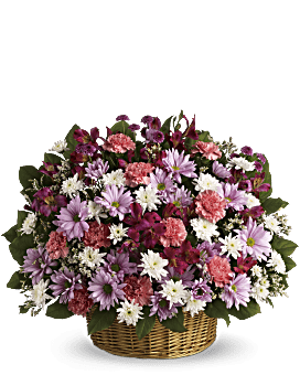 Rainbow Reflections Basket Basket Arrangement