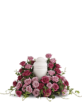 Bed of Pink Roses Sympathy Arrangement