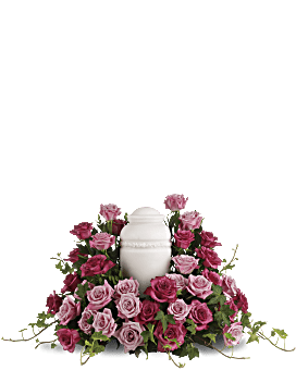 Bed of Pink Roses Sympathy Arrangement