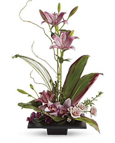Imagination Blooms With Cymbidium Orchids Flower Arrangement Teleflora