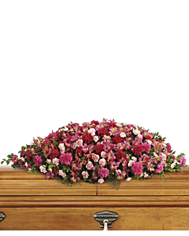 A Life Loved Casket Spray Sympathy Arrangement