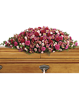 A Life Loved Casket Spray Sympathy Arrangement