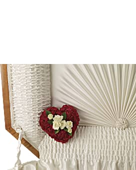 White , Roses , A Devoted Heart Casket Insert , Same Day Flower Delivery By Teleflora