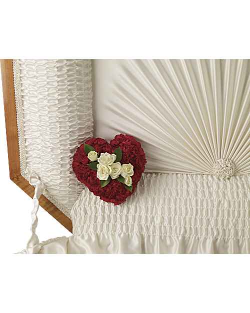 White | Roses | A Devoted Heart Casket Insert Bouquet | Same Day Flower Delivery by Teleflora