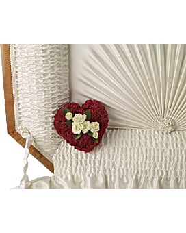 A Devoted Heart Casket Insert Specialty Arrangement