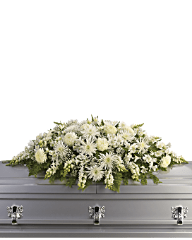 White , Mixed Bouquets , Enduring Light Casket Spray , Same Day Flower Delivery By Teleflora
