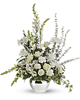 Serene Reflections Bouquet Basket Arrangement