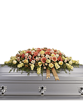 Multi-Colored , Mixed Bouquets , Warmest Remembrance Casket Spray , Same Day Flower Delivery By Teleflora