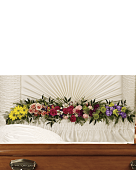 Arrangement floral de condoléances et guirlande Glorieux souvenirs