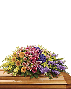 Arrangement floral de condoléances et gerbe de cercueil Jardin couces mémoires