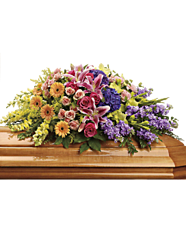 Arrangement floral de condoléances et gerbe de cercueil Jardin couces mémoires