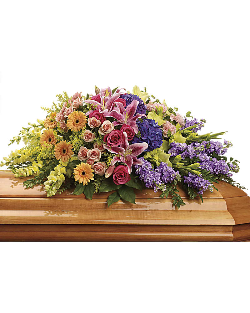 Garden Of Sweet Memories Casket Spray Sympathy Arrangement Teleflora