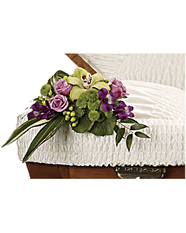 Arrangement floral de condoléances et ornement pour cercueil pour l’être cher