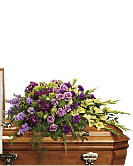 Purple , Mixed Bouquets , Reflections Of Gratitude Casket Spray , Same Day Flower Delivery By Teleflora