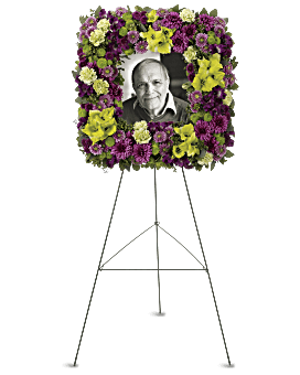 Mosaic of Memories Square Easel Wreath Sympathy Arrangement