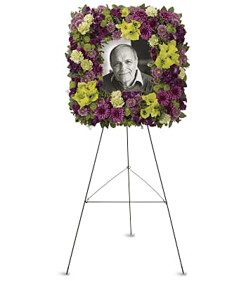 Mosaic of Memories Square Easel Wreath Flowers