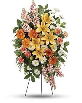 Treasured Lilies Spray Sympathy Arrangement
