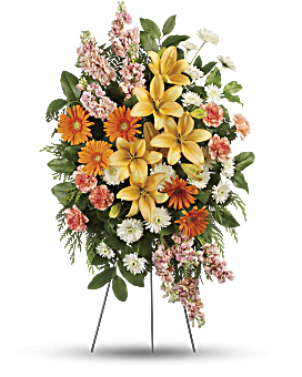 Treasured Lilies Spray Sympathy Arrangement