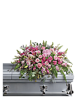 Pink , Mixed Bouquets , Beautiful Memories Casket Spray , Same Day Flower Delivery By Teleflora