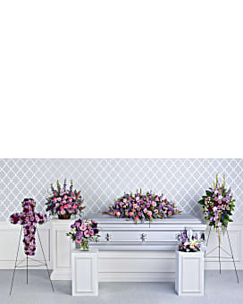 Arrangement floral de condoléances de la Collection Hommage lavande de Teleflora