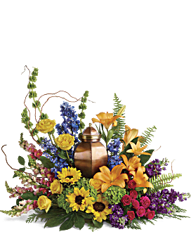 Multi-Colored , Mixed Bouquets , With All Our Hearts Cremation Tribute Bouquet , Same Day Flower Delivery By Teleflora