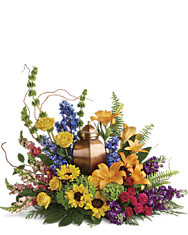 With All Our Hearts Cremation Tribute Sympathy Arrangement