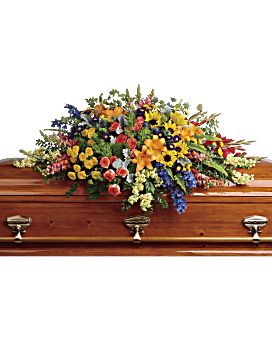 Colorful Reflections Casket Spray Sympathy Arrangement