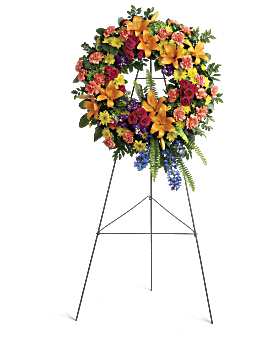 Multi-Colored , Mixed Bouquets , Colorful Serenity Wreath , Same Day Flower Delivery By Teleflora
