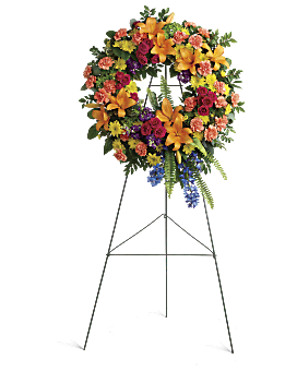 Colorful Serenity Wreath Sympathy Arrangement