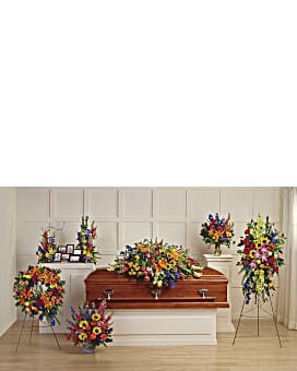Arrangement floral de condoléances de la Collection Reflets colorés de Teleflora