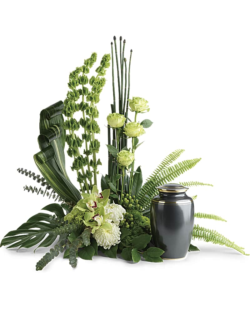 Memorial Wreath - Cremation Urn Sympathy Flowers (Urn not included