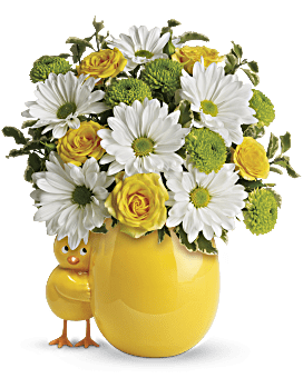 Yellow, Mixed Bouquets, My Little Chickadee Bouquet,  Flower Delivery By Teleflora