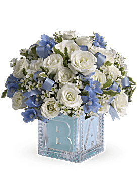 Le premier bloc de bébé de Teleflora - bouquet bleu