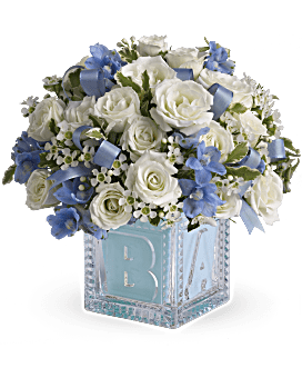 Le premier bloc de bébé de Teleflora - bouquet bleu