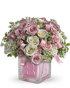 Baby's First Block by Teleflora - Pink Bouquet