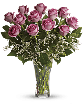 Make Me Blush - Ramo de doce rosas rosadas de tallo largo