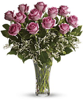 Fais-moi rougir – Un bouquet d’une douzaine de roses roses à longues tiges