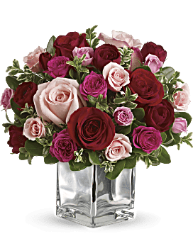 Bouquet Fusion d’amour avec arrangement floral de roses rouges de Teleflora