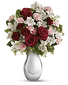 Bouquet Fou de toi avec bouquet de roses rouges de Teleflora