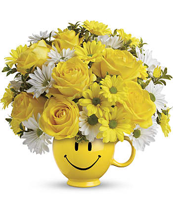Teleflora's Be Happy Bouquet with Roses Flowers