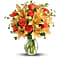 Fiery Lily and Rose Bouquet