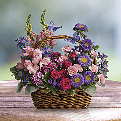 Panier de fleurs de campagne