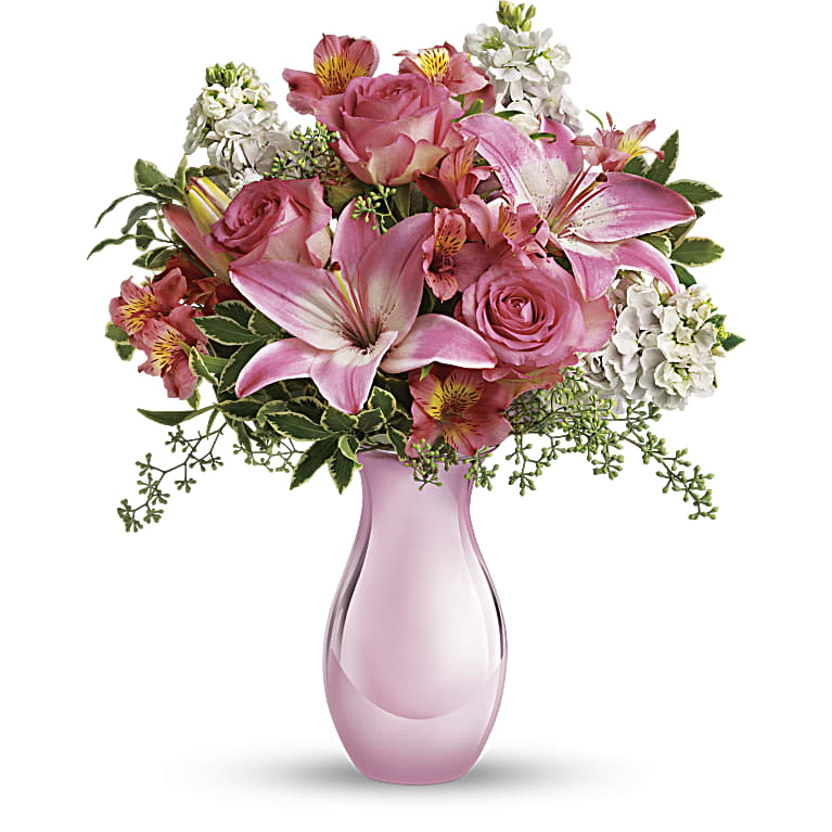 Pink Reflections Bouquet with Roses