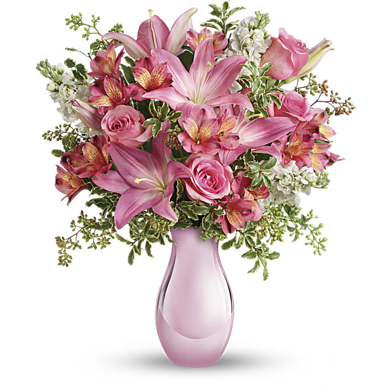 Pink Reflections Bouquet with Roses