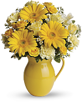 Sunny Day Pitcher with flowers