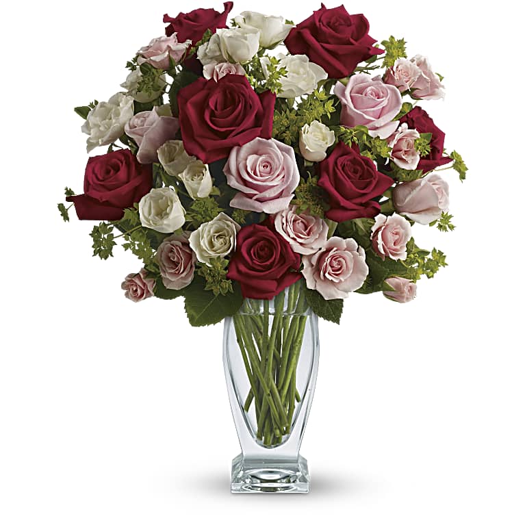 Cupid's Creation with Red Roses